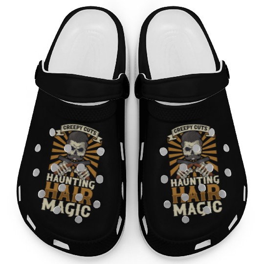 Horror Barber Spooky Hairdresser Hairstylist Hair Clogs
