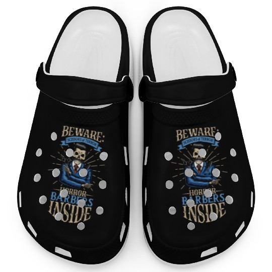 Horror Barber Spooky Hairdresser Hairstylist Hair Clogs