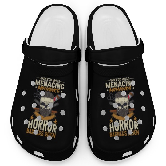 Horror Barber Spooky Hairdresser Hairstylist Hair Clogs