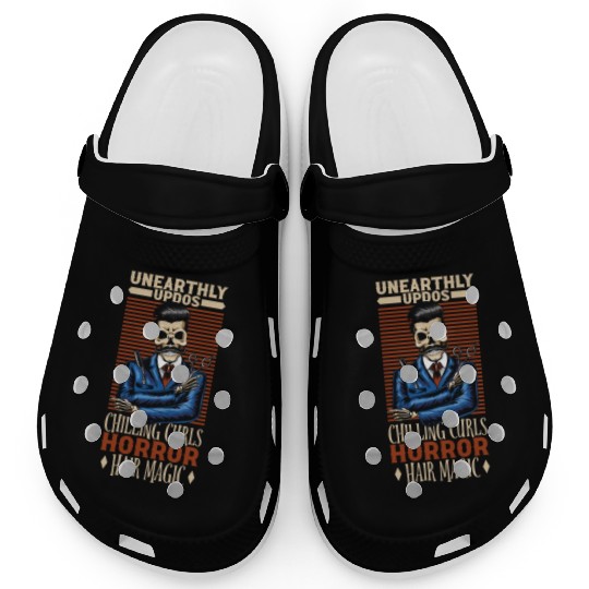 Horror Barber Spooky Hairdresser Hairstylist Hair Clogs