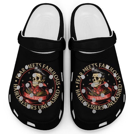 Horror Barber Spooky Hairdresser Hairstylist Hair Clogs