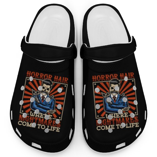 Horror Barber Spooky Hairdresser Hairstylist Hair Clogs