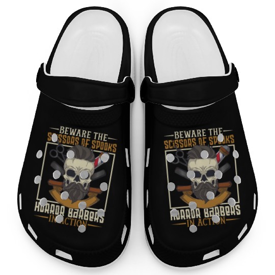 Horror Barber Spooky Hairdresser Hairstylist Hair Clogs