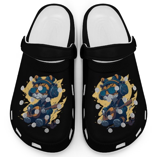 fanny, Beautiful tiger design .cute guitar design Clogs