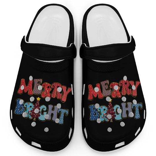 Merry and Bright Chistmas Tree Family Christmas Clogs