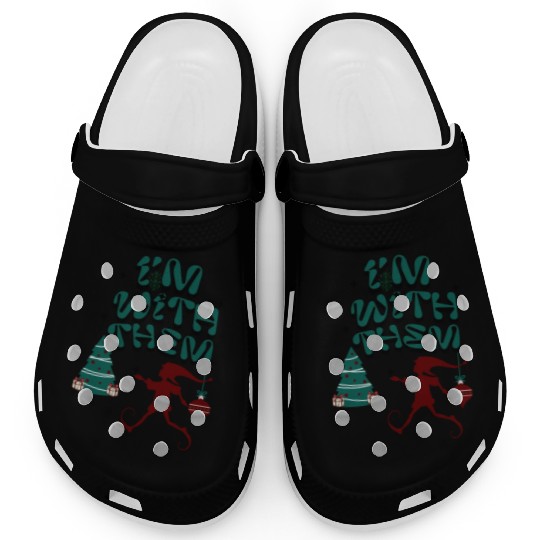 "Im with them" Christmas Elf design Clogs