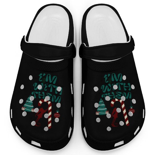 "Im with them" Christmas Elf design 2 Clogs