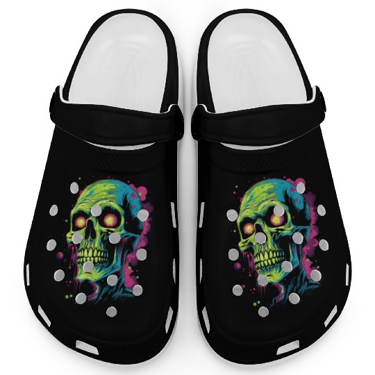 Neon Zombie Clogs