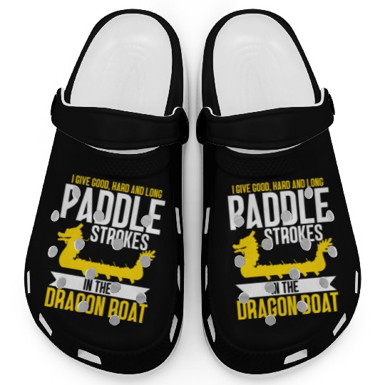 Funny Good Hard Long Paddle Strokes In Dragon Boat Clogs