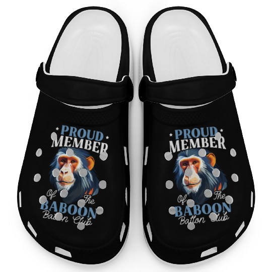 Baboon Monkey Lover Wildlife Animal Zookeeper Clogs