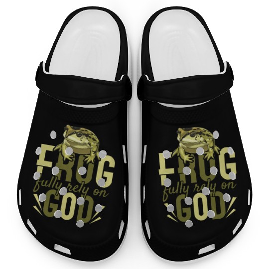 Frog Fully Rely On God Clogs