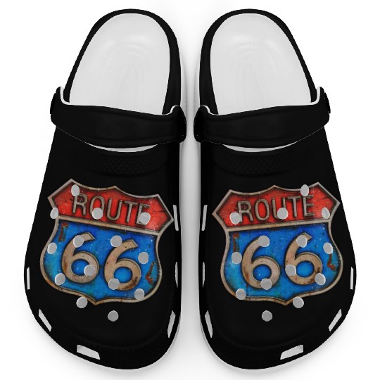 Route 66 vintage sign - Rusty metal Clogs