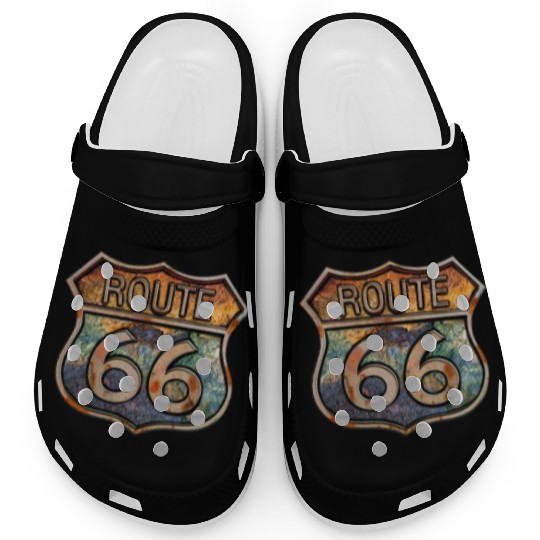 Route 66 vintage sign - Dingy metal sign 2 Clogs