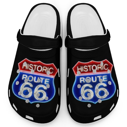 Route 66 neon sign Clogs