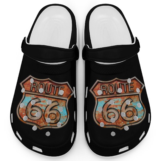 Route 66 vintage sign - Rusty metal sign Clogs