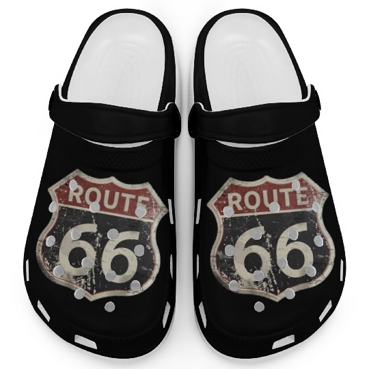 Route 66 vintage sign Clogs