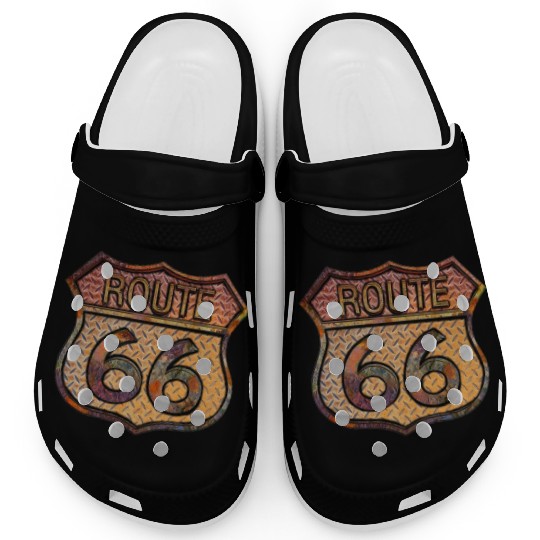 Route 66 vintage sign - Rusty metal 2 Clogs