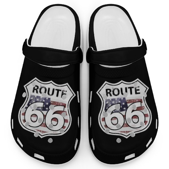 Route 66 - American Flag Clogs