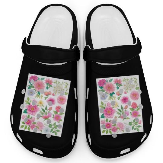 Lavender and Lilac Spring Flowers Clogs