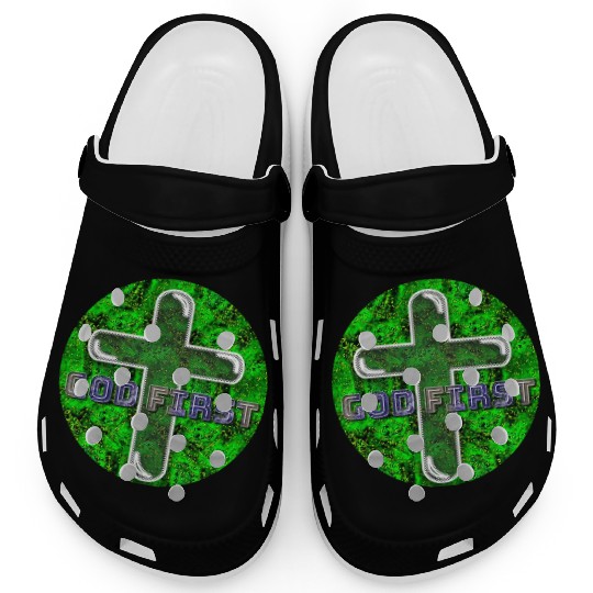 God First [2] Green Clogs