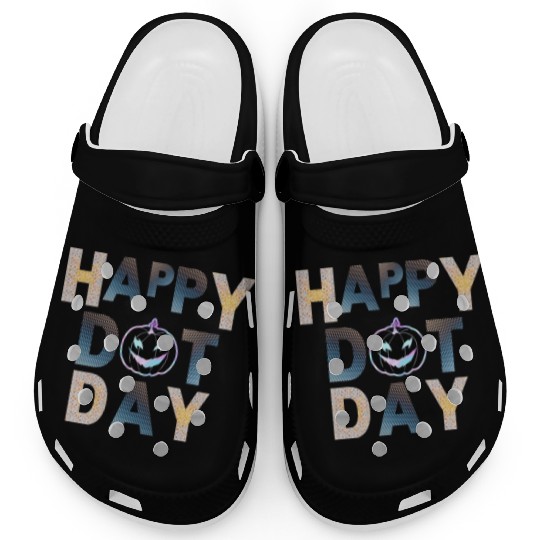 Happy dot day pumpkin polka dot Clogs