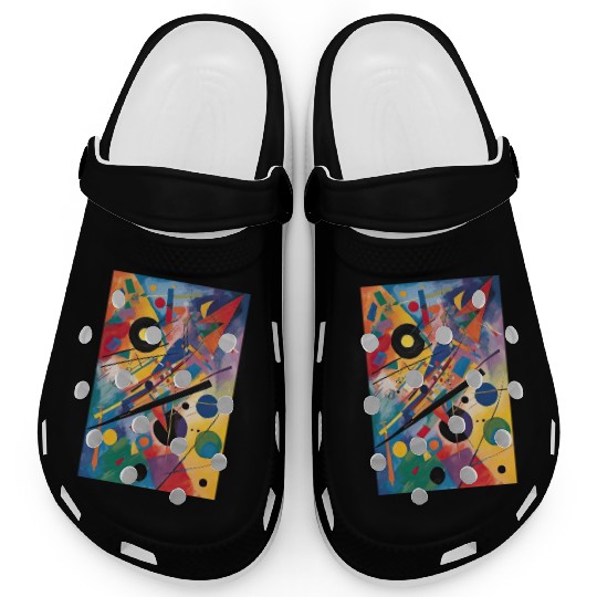 Vibrant Abstract Geometric Painting Clogs