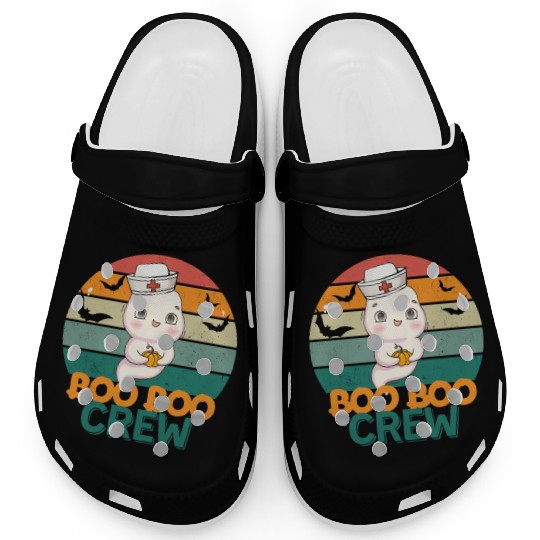 Boo Boo Crew Ghost Halloween Paramedic Nurse Ghost Clogs