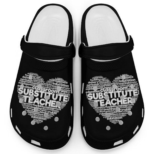 Substitute Teacher Word Cloud Back To School Clogs