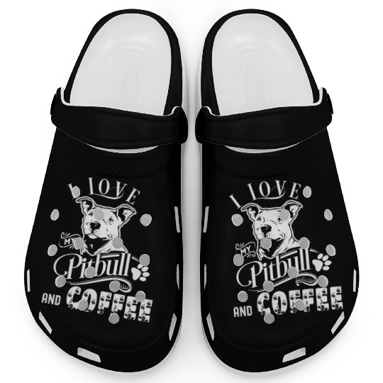 I Love My Pitbull And Coffee Clogs