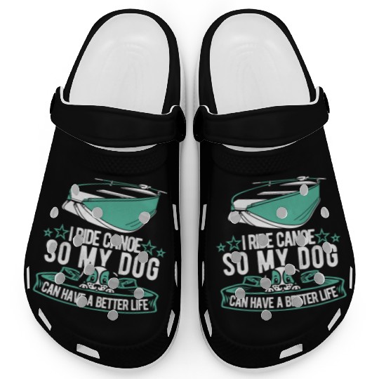 Canoe Canoeing Canoeist Dog Clogs