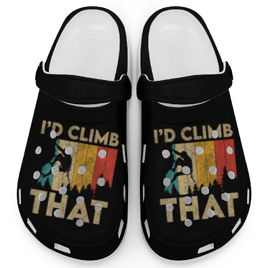 I'd Climb That Funny Vintage Rock Climbing Boulder Clogs