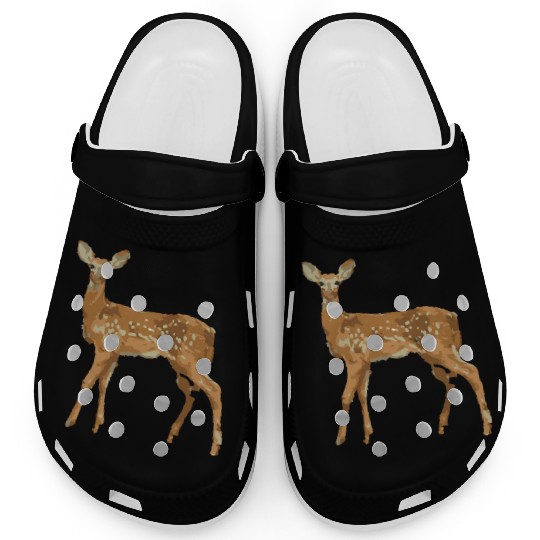 Deer watercolor illustration Clogs