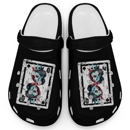 Queen of Spades Gothic Card Game Halloween Creepy Clogs
