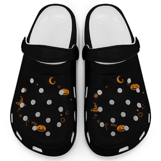 Embroidered Ghost Dogs Trick or Treat Halloween Sw Clogs
