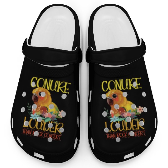 Conure louder than rock concert Clogs