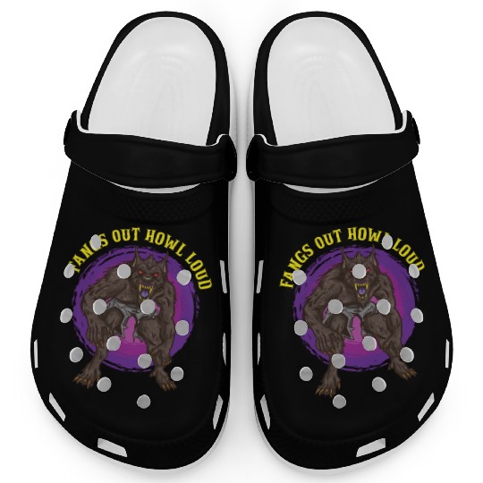 Funny Horror Werewolf Lycanthropy Full Moon Shapes Clogs