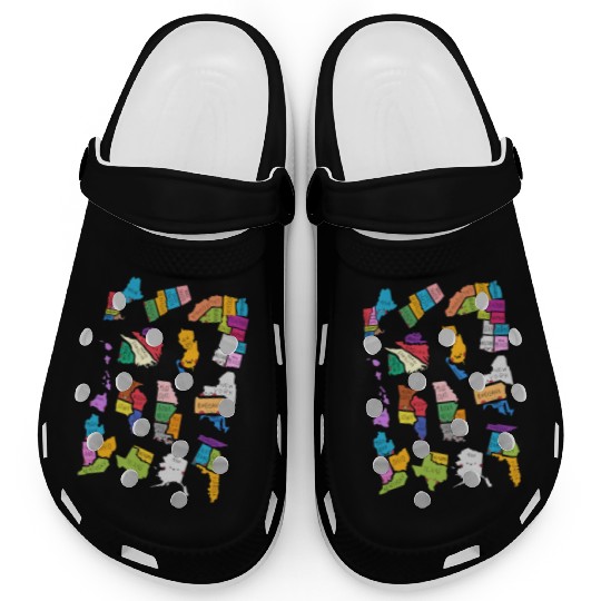 50 Cute US States Sticker Pack Clogs