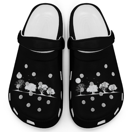 Trees at full Moon Nature Forests Leaves Clogs