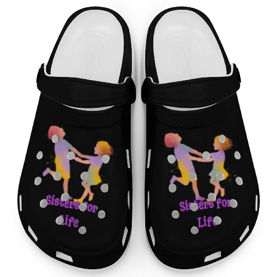 Black Orange Colorful Fun in the Sun Quote Clogs
