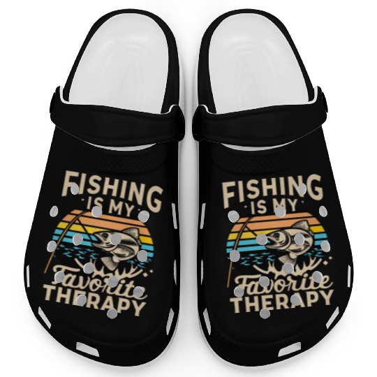 Fishing is My Favorite Therapy Clogs