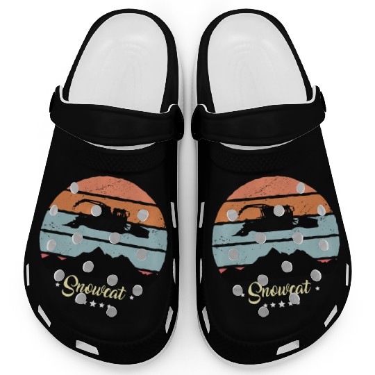 Snowcat Vintage Snow Vehicles Retro Sunset Clogs