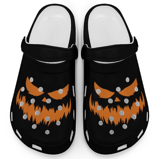Jack O Lantern Scary Carved Pumpkin Face Halloween Clogs