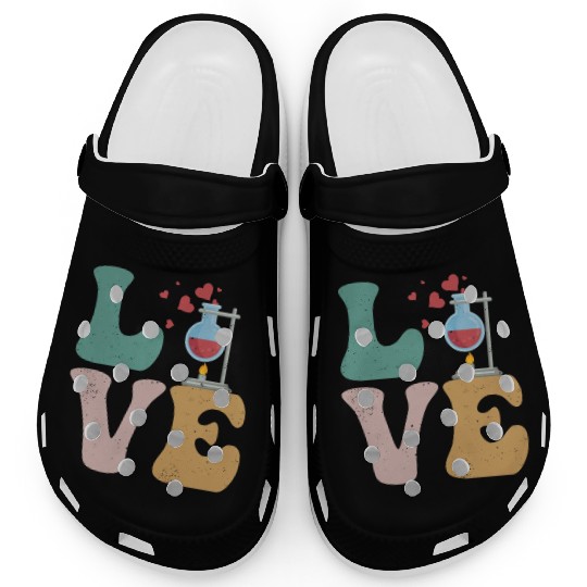 Chemistry Chemist Science LOVE Clogs