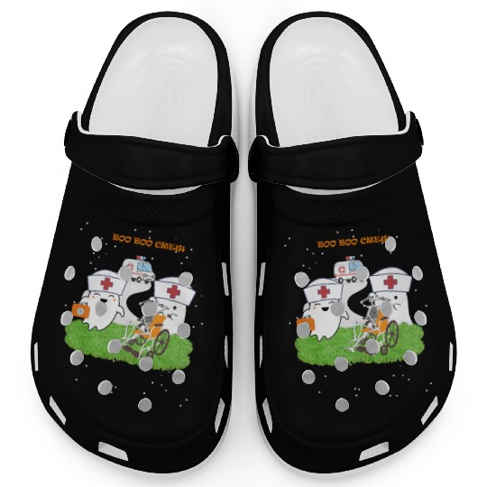 Funny Halloween Boo Boo Crew Ghost Nurse Clogs