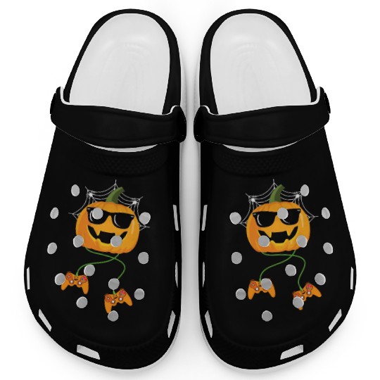 Halloween Jack O Lantern Gamer Boys Kids Men Clogs