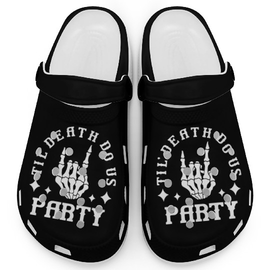 Halloween Till Death Do Us Party Skeleton Hand Clogs