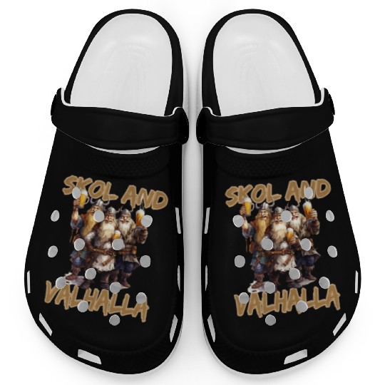Skol and Valhalla Viking for a Men and Women Clogs