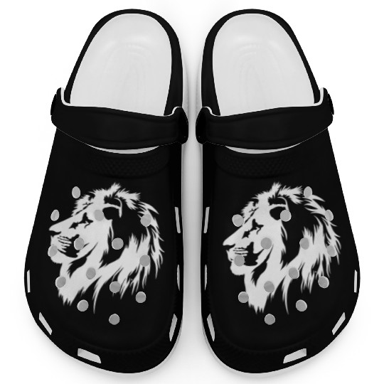 Lion Portrait (white) Clogs