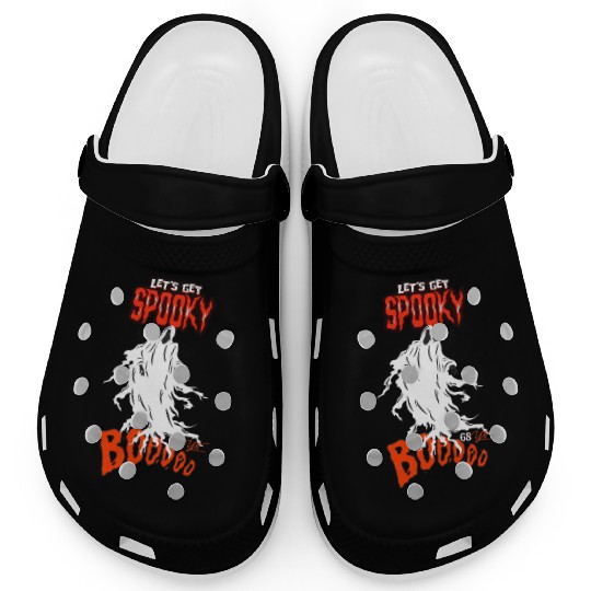 Spooky boo halloween ghost Clogs