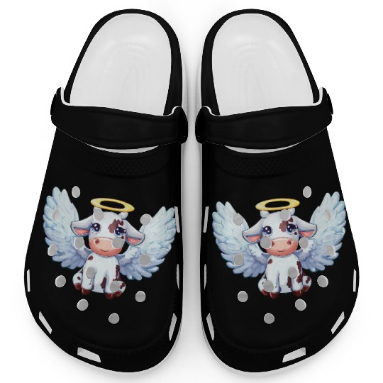 cow angel wings farm halo Clogs